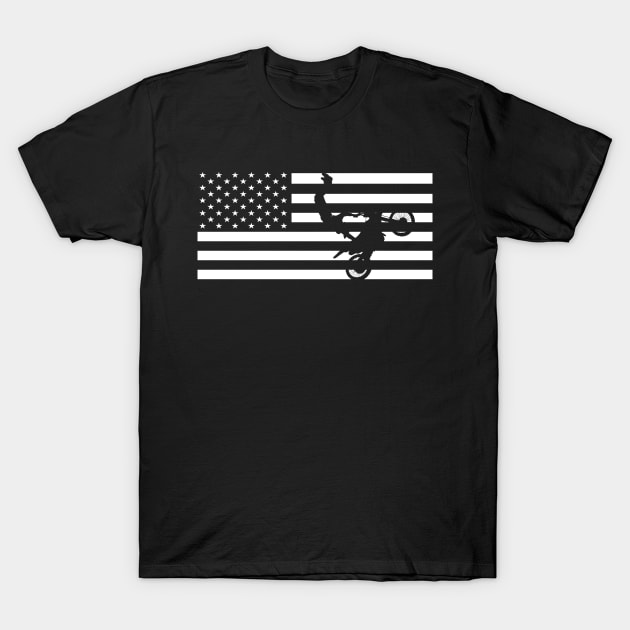 American Flag Biker Motorcycle gift T-Shirt by NIKA13